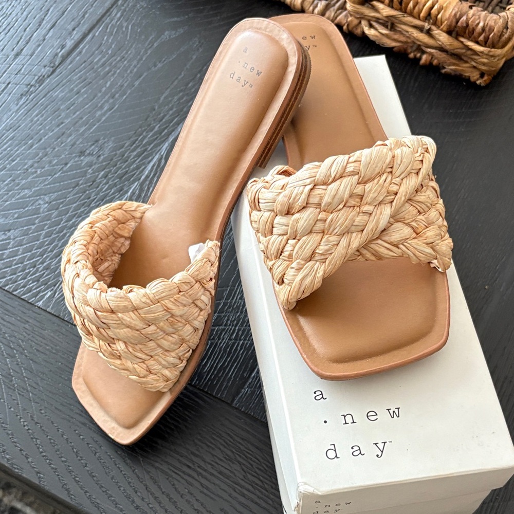 A New Day Women's Beige Braided Sandals